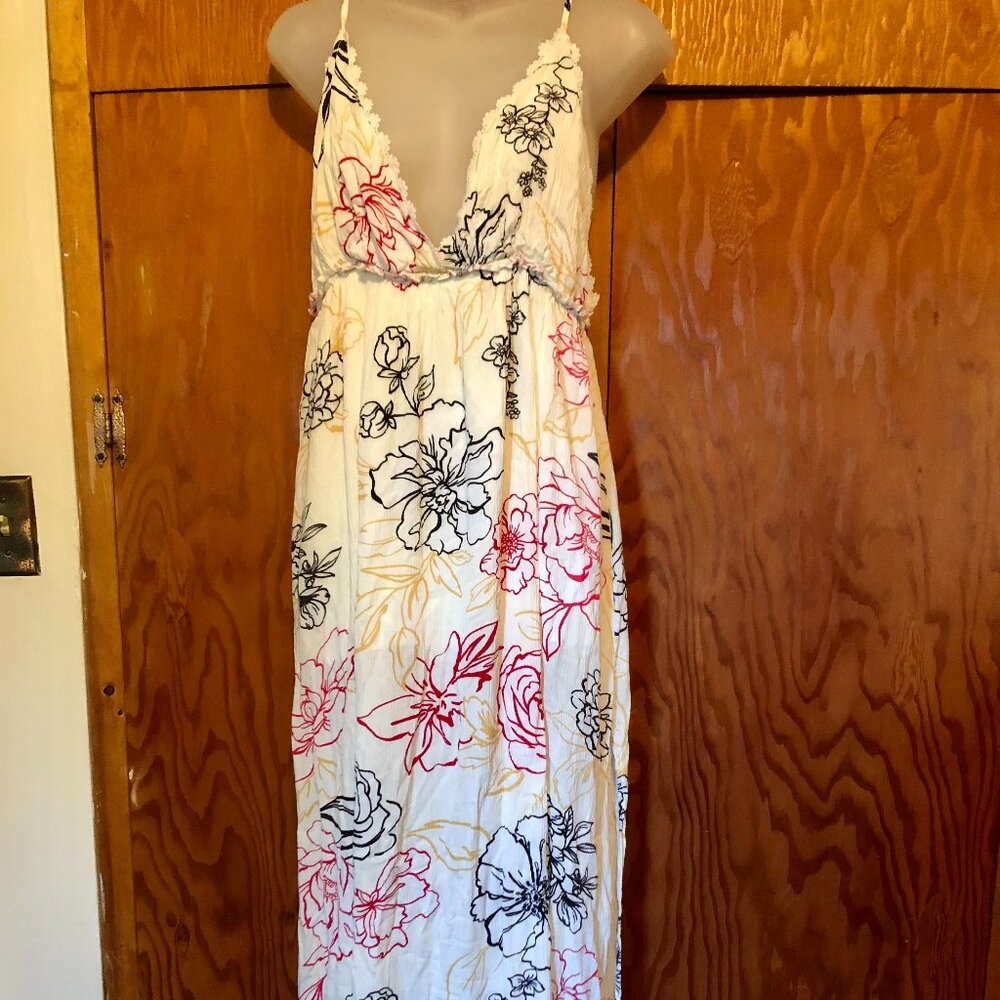 Blue B Floral Maxi Dress with a slit,  M